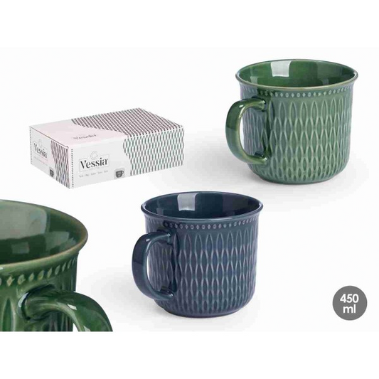 Ceramic Tea Mug 2Assorted 450ml