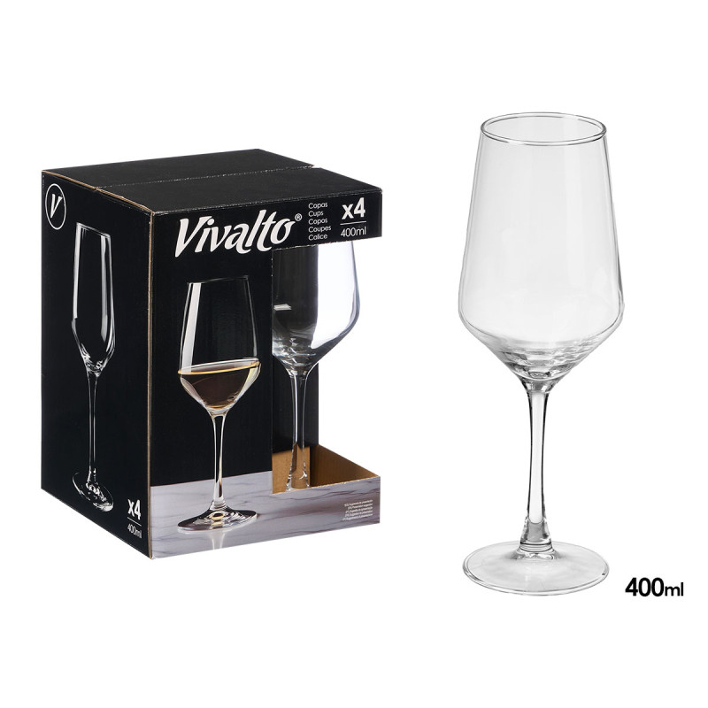 Conical Wine Glass Set 4pc 400ml