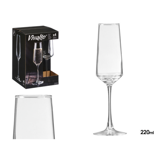 Cava Champagne Glass Set 4pc 220ml