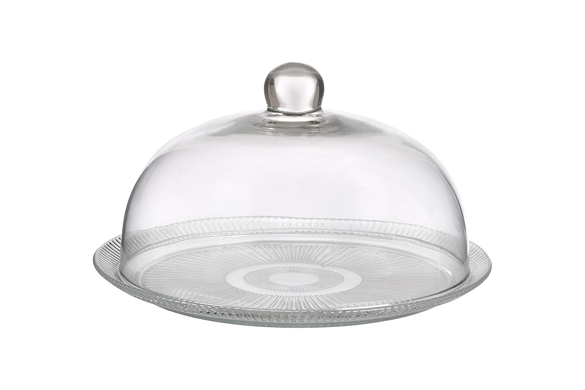Glass Cake Tray with Lid
