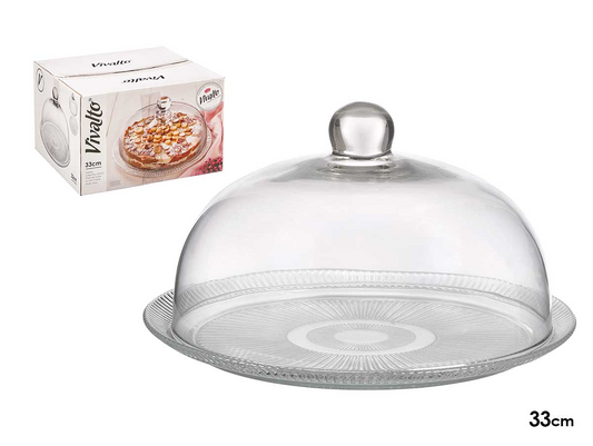 Glass Cake Tray with Lid