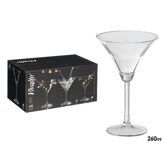 Martini Glass Set 6pc 260ml