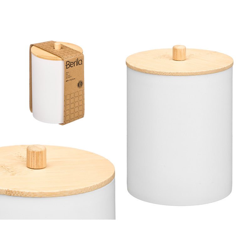 Canister Bamboo Lid White