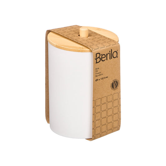 Canister Bamboo Lid White