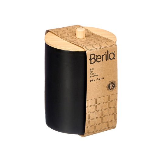 Canister Bamboo Lid Black
