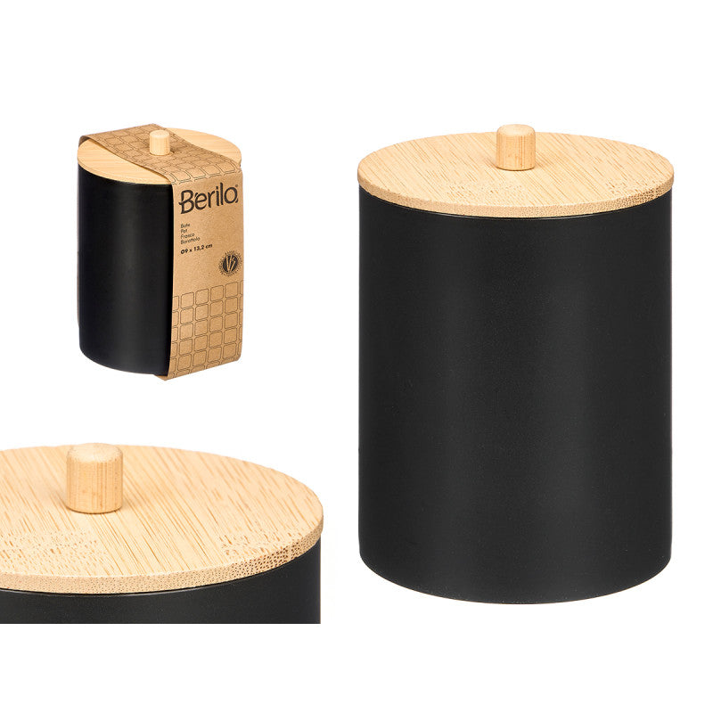 Canister Bamboo Lid Black