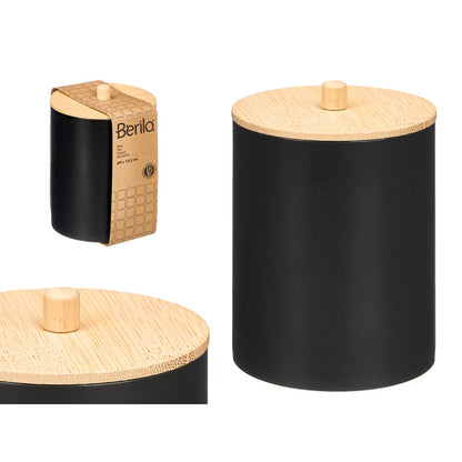 Canister Bamboo Lid Black