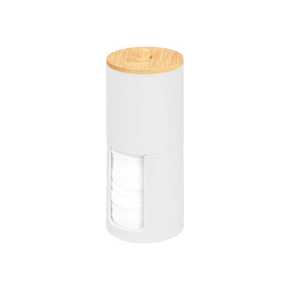 Canister Double Lid Bamboo White