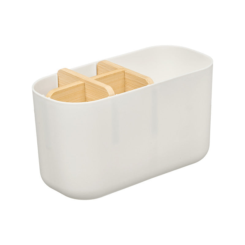 Organizer Plastic Bamboo 5Hole White