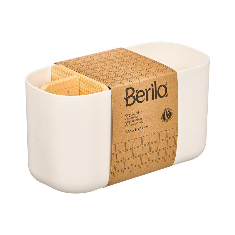 Organizer Plastic Bamboo 5Hole White