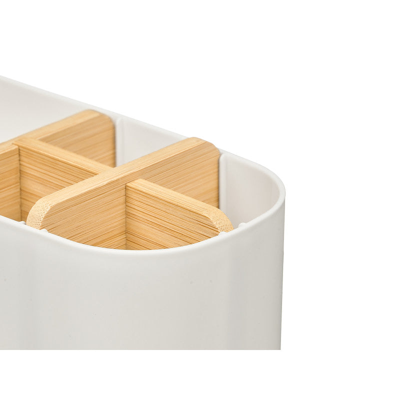 Organizer Plastic Bamboo 5Hole White