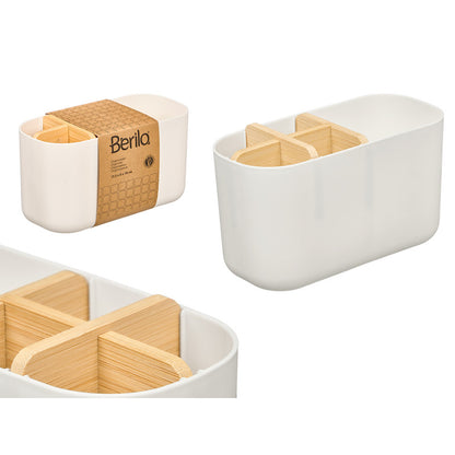 Organizer Plastic Bamboo 5Hole White