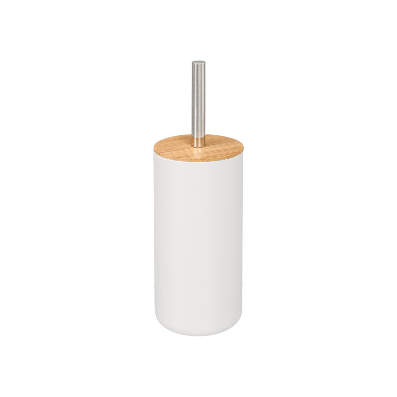 Bamboo Lid Toilet Brush White