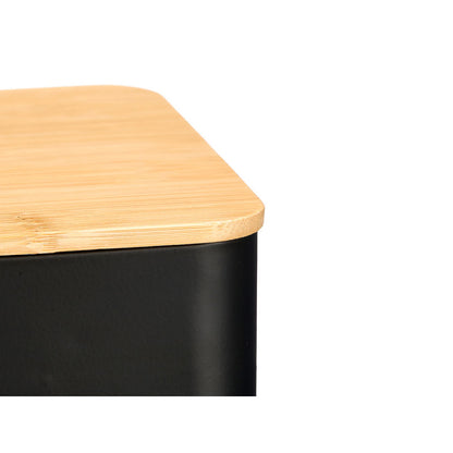 Tea Caddy Bamboo Lid Blk