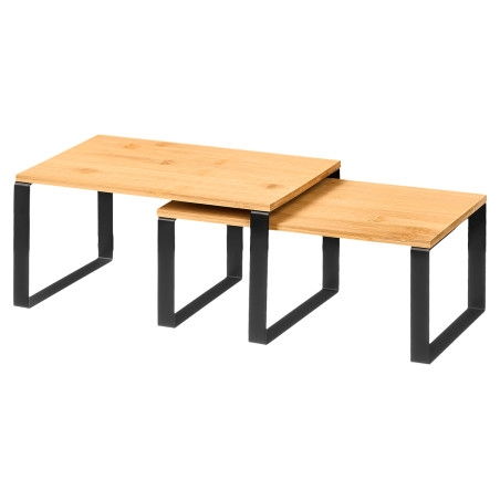 Bamboo Shelves wLegs 2pc Set