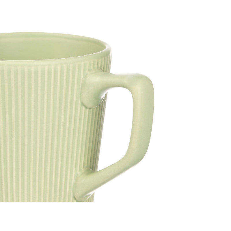 Breakfast Mug Rib w Handle Asst