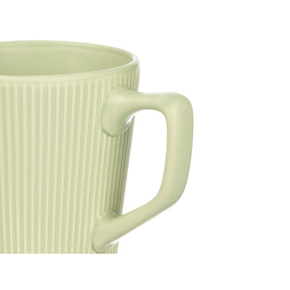 Breakfast Mug Rib w Handle Asst