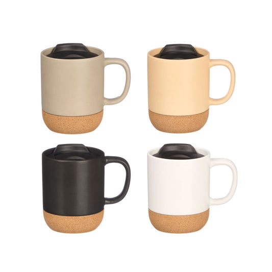 Cup w Cork Bs n Lid 4 Neut Col