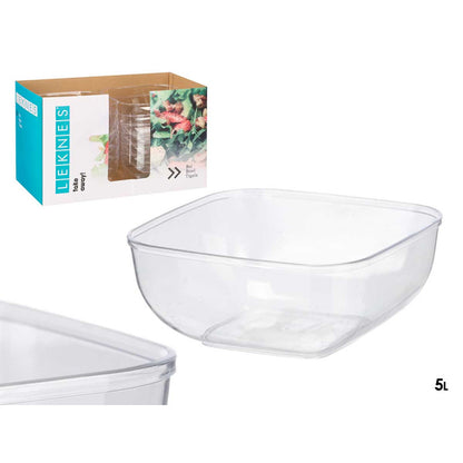 Bowl Square Big Transparent 5lt