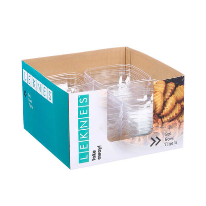 Plastic Transparent Bowl Sq Sml 800ml