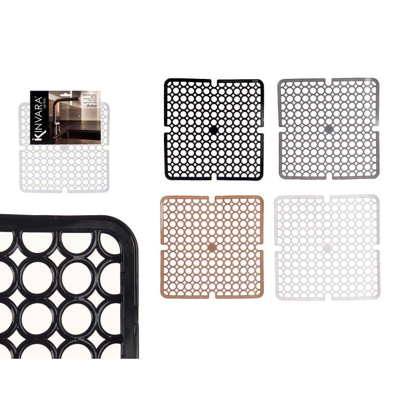 Sink Mat Sq 28x31cm 4 Asst