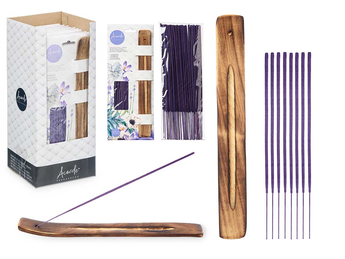 Incense Stks Lav 50pc Wood Hld