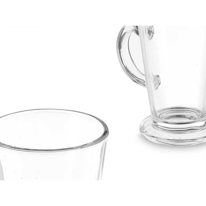 Glass Coffee Cup Set 6pc 280ml