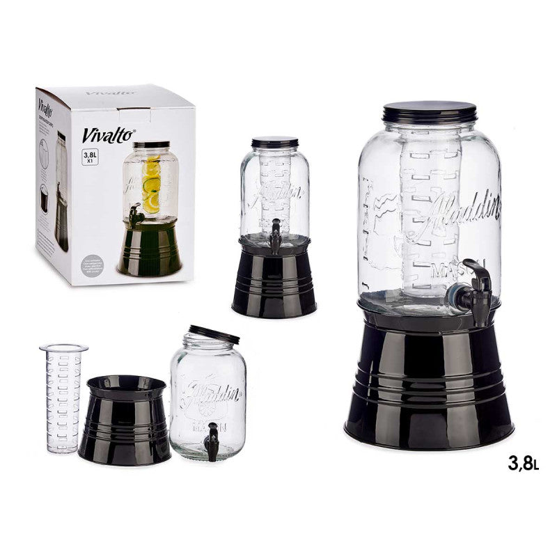 Glass Beverage Dispenser Set 3.8L