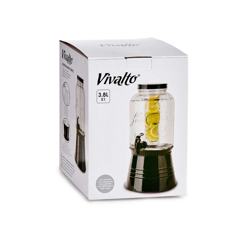 Glass Beverage Dispenser Set 3.8L