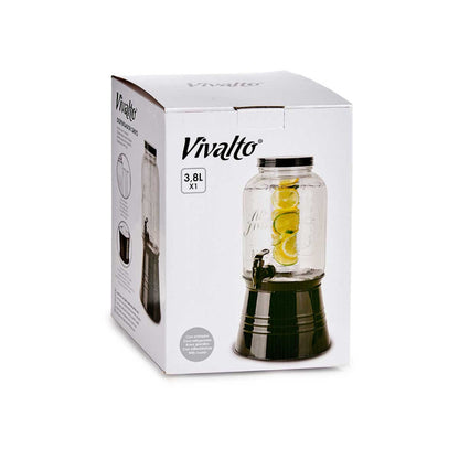 Glass Beverage Dispenser Set 3.8L
