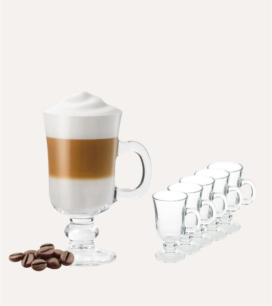 Glass Coffee Mug Set 6pc 250ml