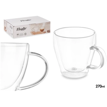 Double Wall Breakfast Glass Mug 270ml