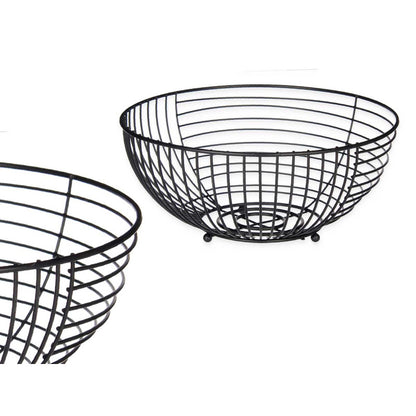 Fruit Basket Rnd Black Metal