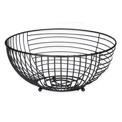 Fruit Basket Rnd Black Metal