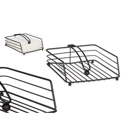Napkin Holder Square wBlack Metal