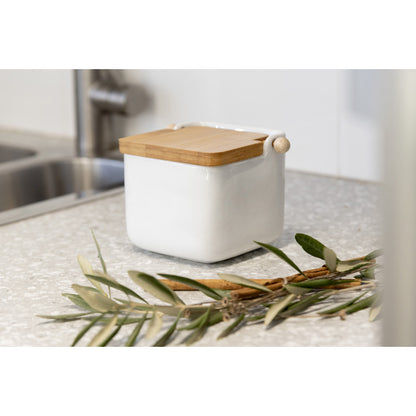 Ceramic Condiment Jar 800ml White