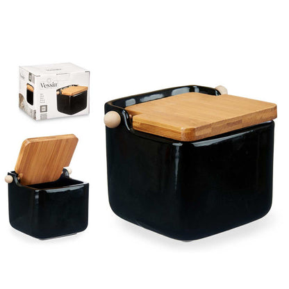 Ceramic Condiment Jar 800ml Black