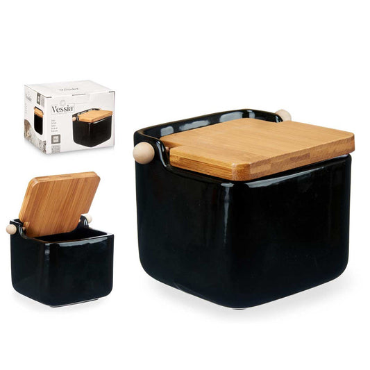 Ceramic Condiment Jar 800ml Black