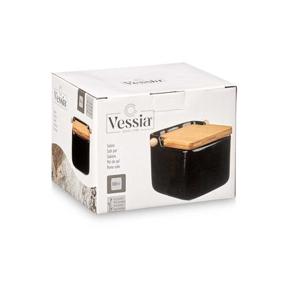 Ceramic Condiment Jar 800ml Black
