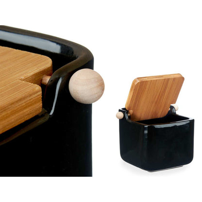 Ceramic Condiment Jar 800ml Black
