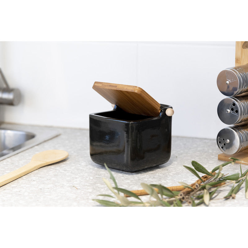 Ceramic Condiment Jar 800ml Black