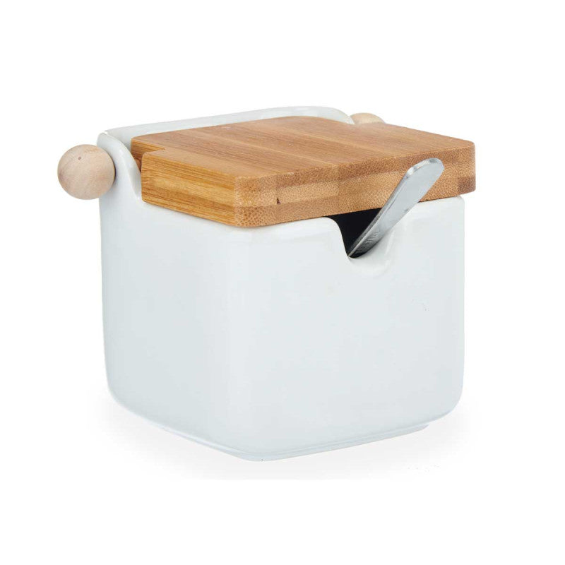 Ceramic Condiment Jar White