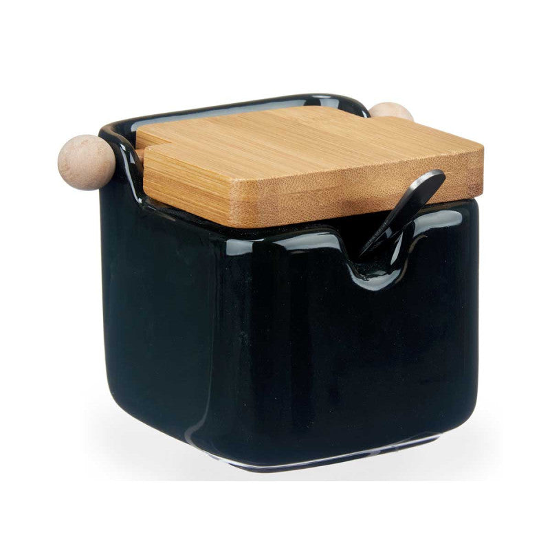 Ceramic Condiment Jar Black