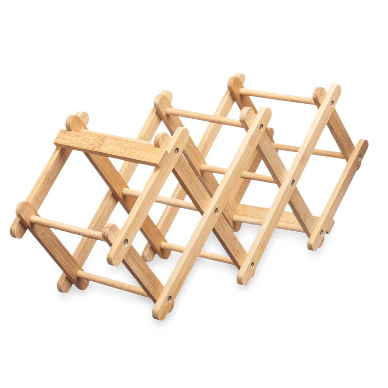 Bottle Rack Foldable Bamboo