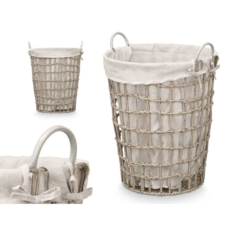 Tall Knitted Basket Grey