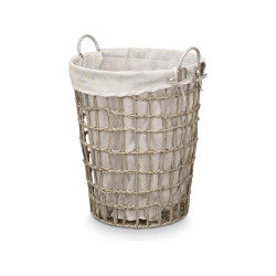 Tall Knitted Basket Grey