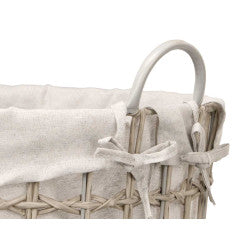 Tall Knitted Basket Grey