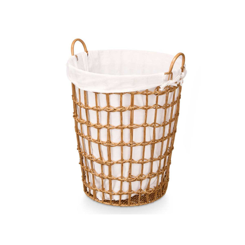 Tall Knitted Lined Basket Natural