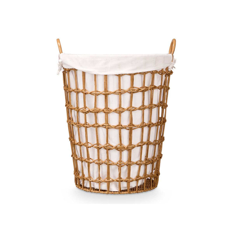 Tall Knitted Lined Basket Natural
