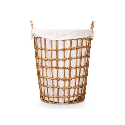 Tall Knitted Lined Basket Natural